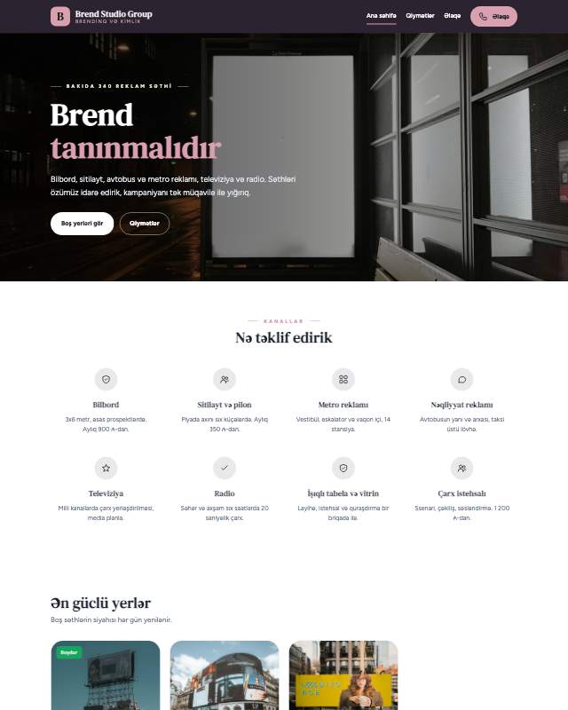 Brendinq agentliyi · Jurnal sayt dizaynının ekran görüntüsü