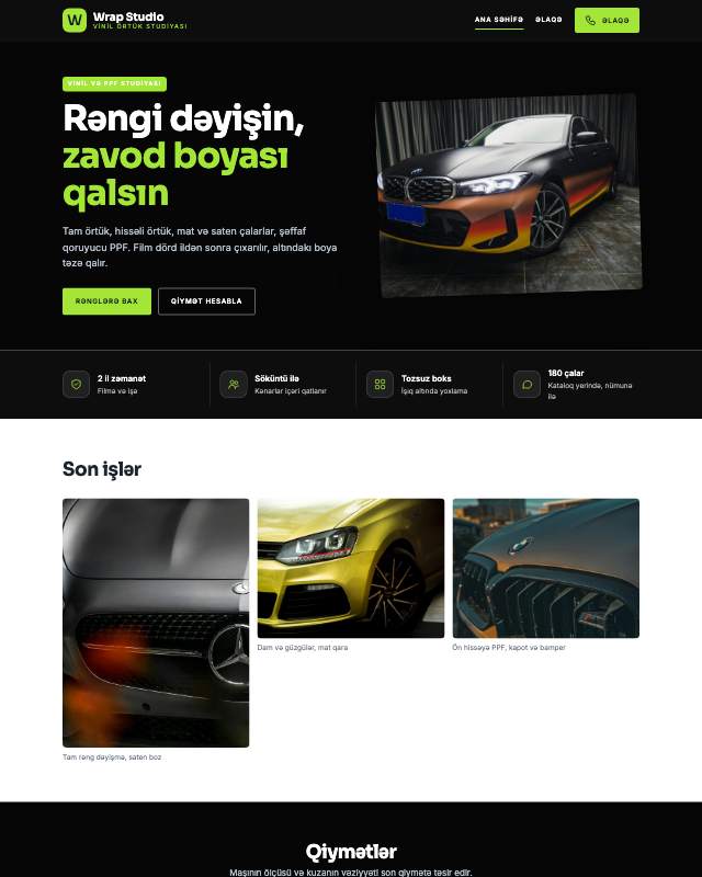 Vinil örtük sayt dizaynının ekran görüntüsü