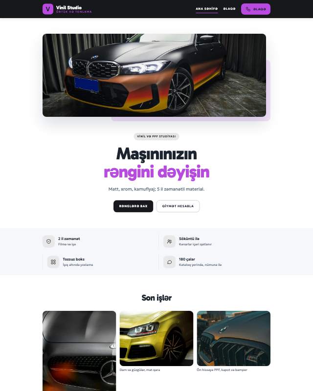 Vinil örtük · Stil sayt dizaynının ekran görüntüsü