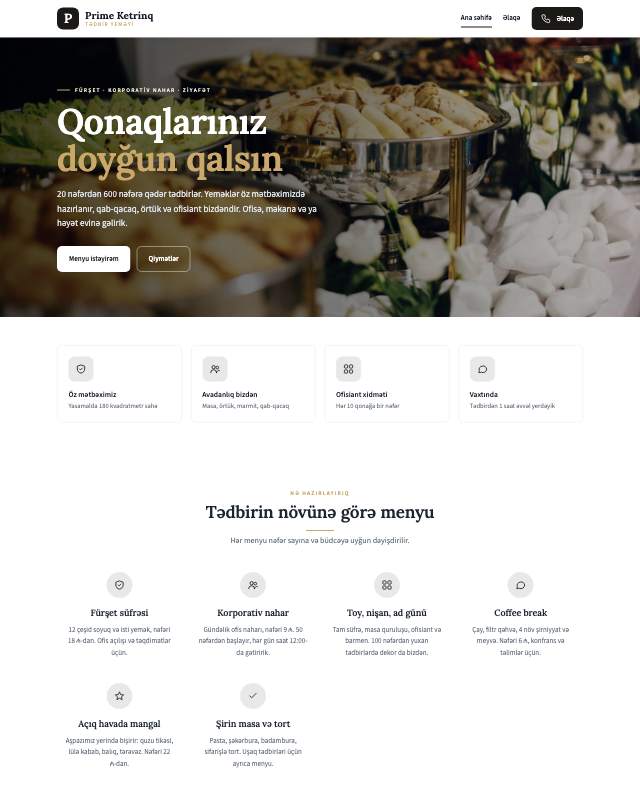 Ketrinq · Premium sayt dizaynının ekran görüntüsü