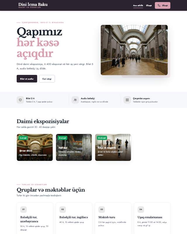 Dini icma · Jurnal veb sayt şablonunun ekran görüntüsü