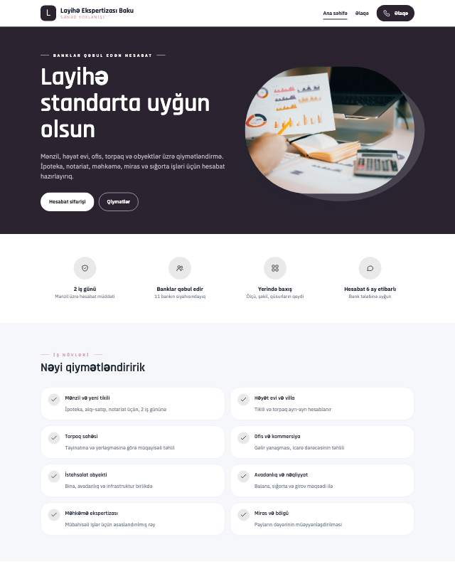 Layihə ekspertizası · Jurnal veb sayt şablonunun ekran görüntüsü