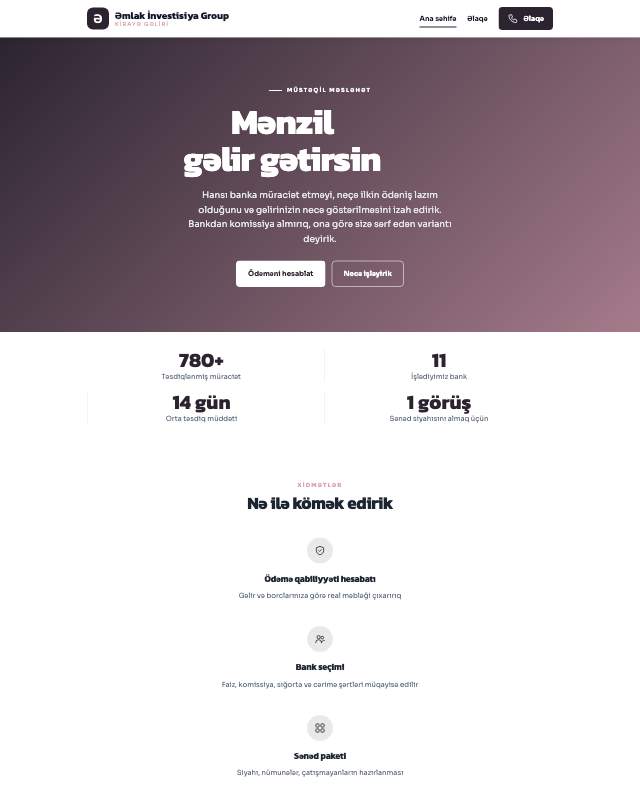 Əmlak investisiyası · Jurnal veb sayt şablonunun ekran görüntüsü