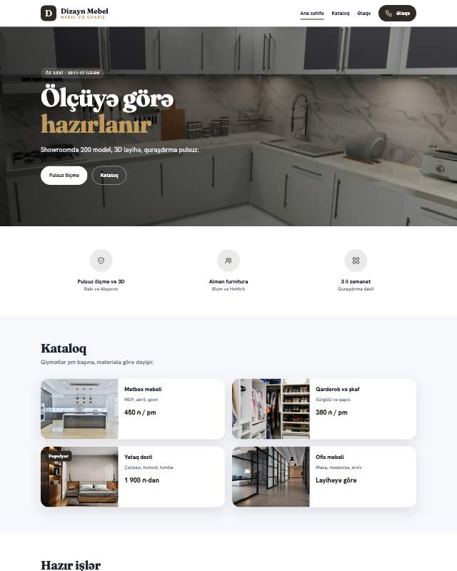 Mebel · Showroom veb sayt şablonunun ekran görüntüsü