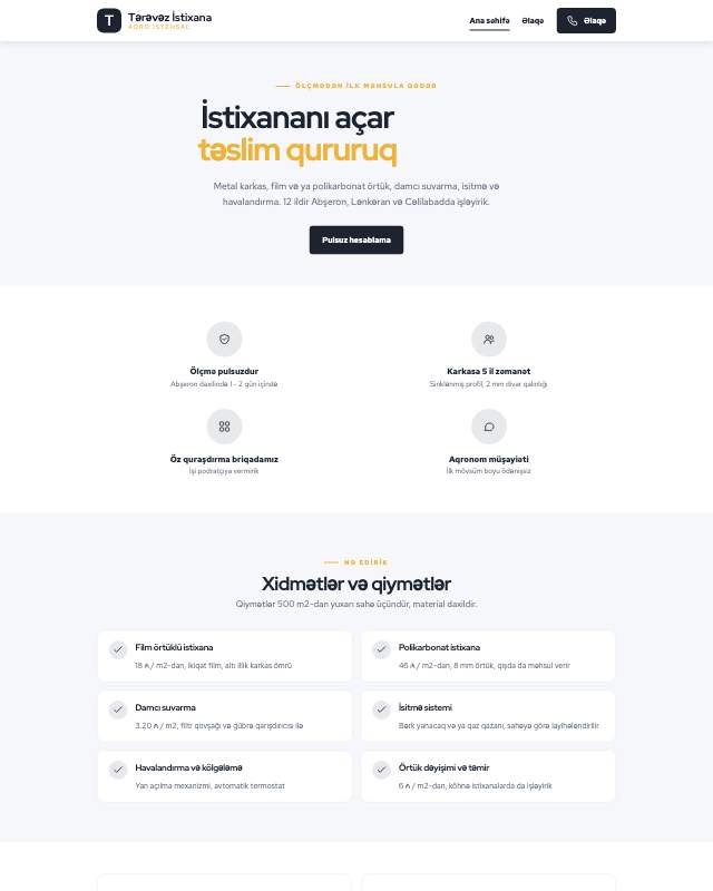 İstixana · Canlı veb sayt şablonunun ekran görüntüsü