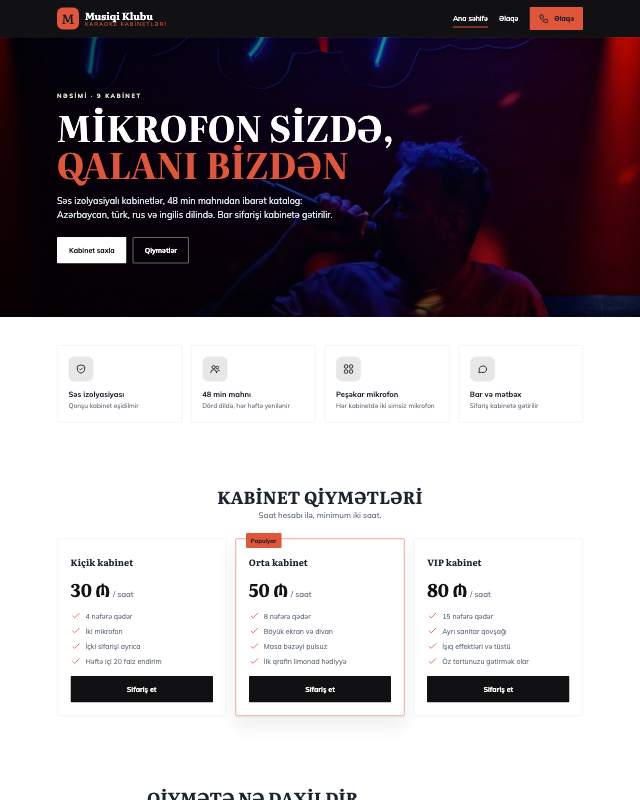 Karaoke · Kontrast veb sayt şablonunun ekran görüntüsü