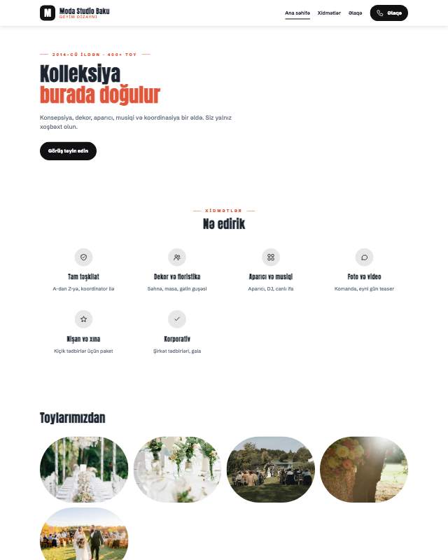 Moda dizaynı · Kontrast sayt dizaynının ekran görüntüsü