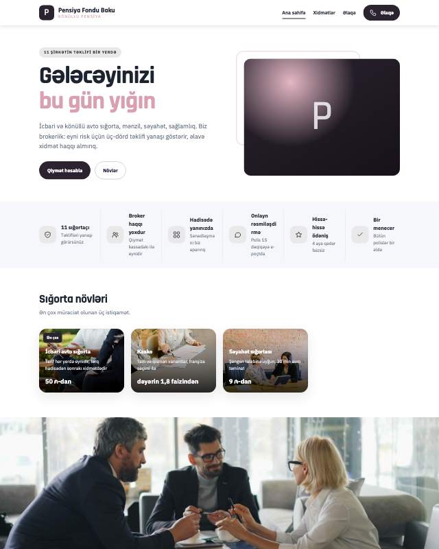 Pensiya fondu · Jurnal veb sayt şablonunun ekran görüntüsü