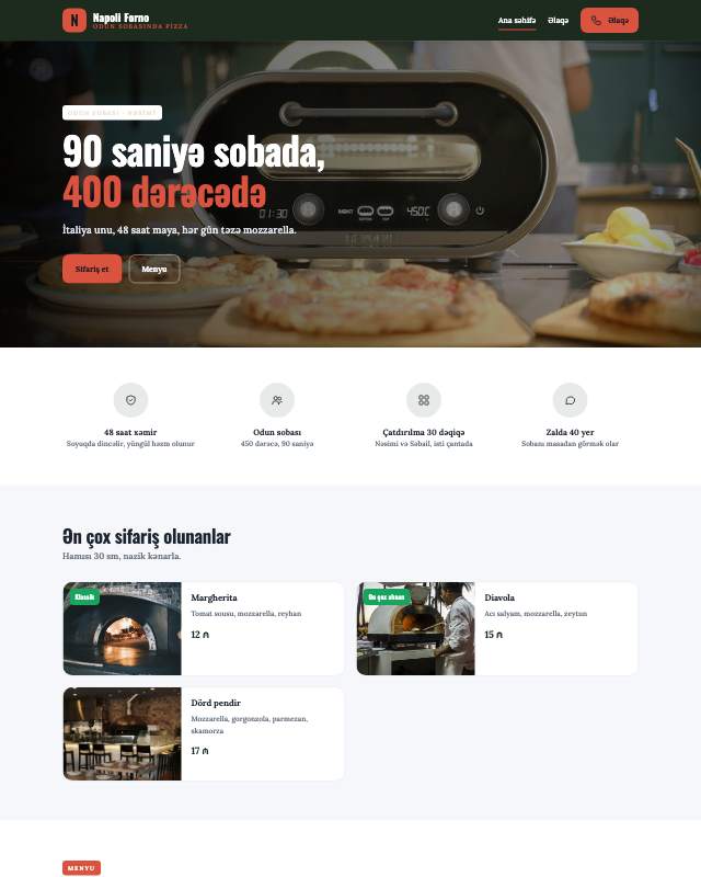 Pizzeriya · Neapol sayt dizaynının ekran görüntüsü