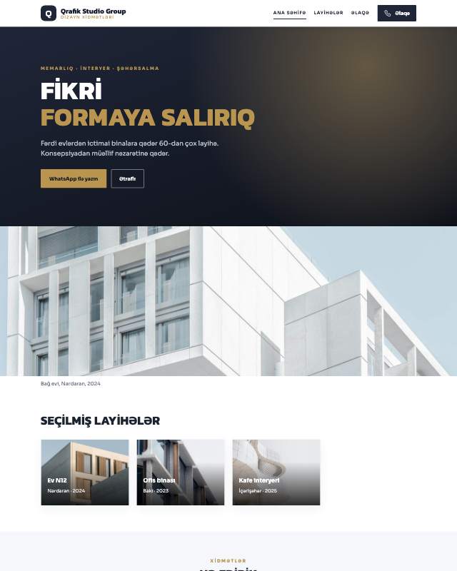 Qrafik dizayn · Klassik sayt dizaynının ekran görüntüsü